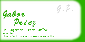 gabor pricz business card